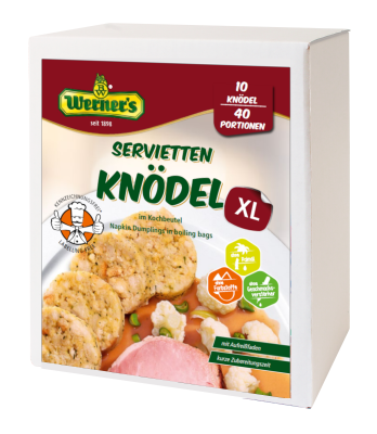 Werners Serviettenknödel XL 10 Knödel 40 Portionen Gastro